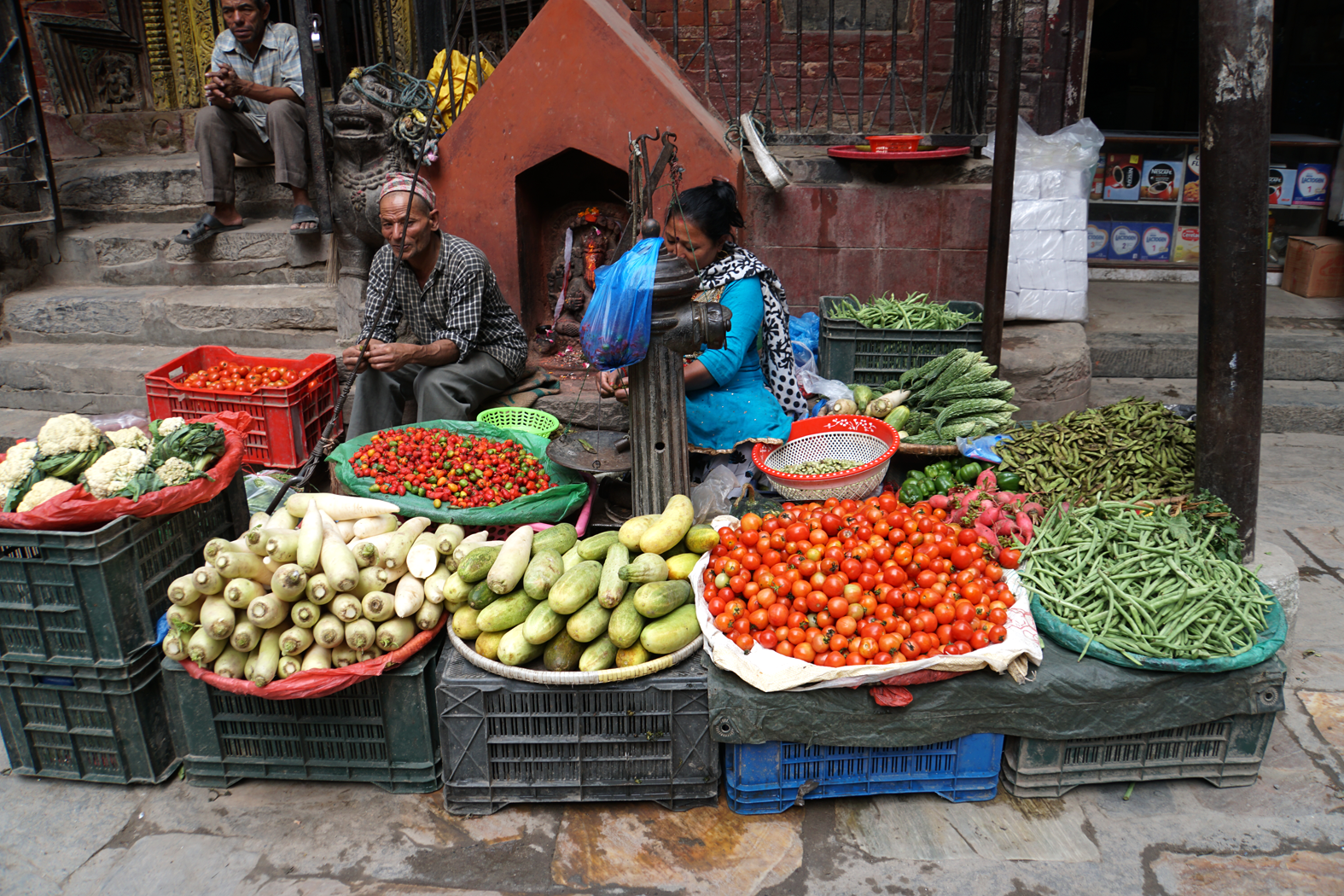 auf dem Markt von Kathmandu